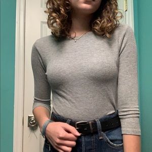 Gray 3/4 Sleeve Brandy Melville Top